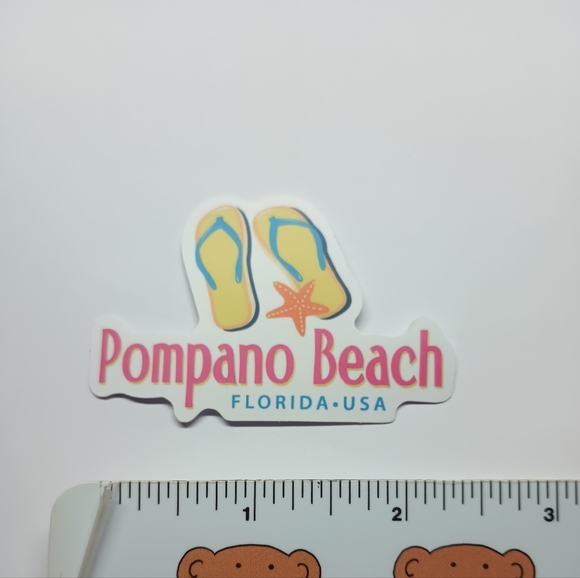 10/$10 Florida Pompano Beach Coastal Palm Tree Phone Bottle Laptop Decal Sticker - Picture 1 of 3